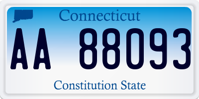 CT license plate AA88093