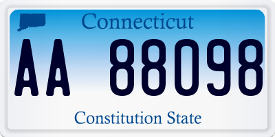 CT license plate AA88098