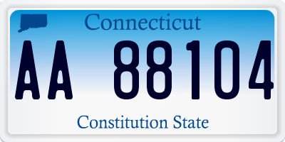 CT license plate AA88104