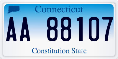 CT license plate AA88107