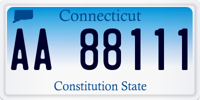 CT license plate AA88111