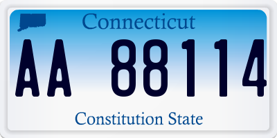 CT license plate AA88114