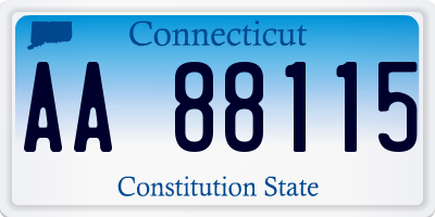 CT license plate AA88115