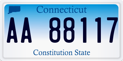 CT license plate AA88117