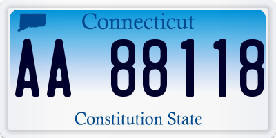 CT license plate AA88118