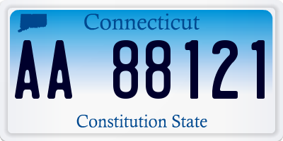 CT license plate AA88121