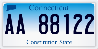 CT license plate AA88122