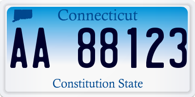 CT license plate AA88123