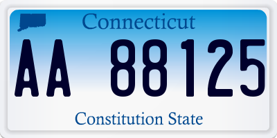 CT license plate AA88125