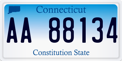 CT license plate AA88134