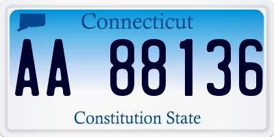 CT license plate AA88136