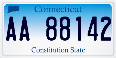 CT license plate AA88142