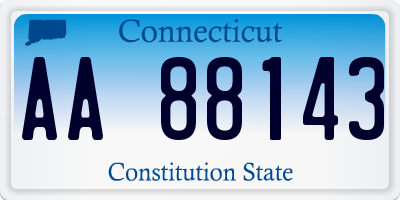 CT license plate AA88143