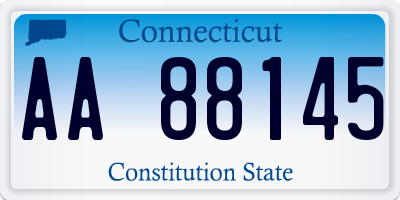 CT license plate AA88145