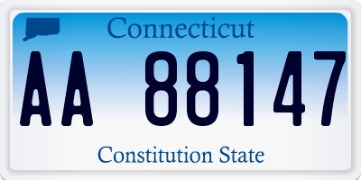 CT license plate AA88147