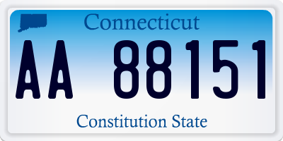 CT license plate AA88151