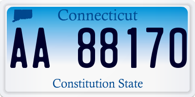 CT license plate AA88170