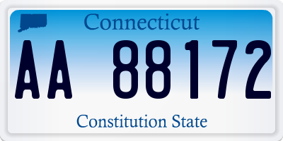 CT license plate AA88172