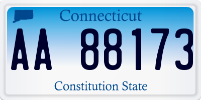 CT license plate AA88173