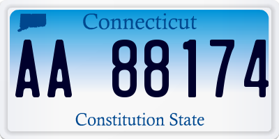 CT license plate AA88174