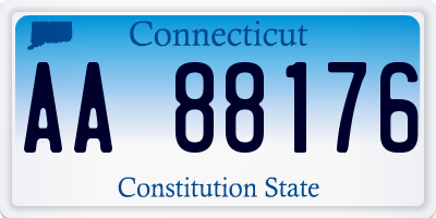 CT license plate AA88176