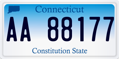 CT license plate AA88177