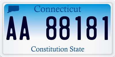 CT license plate AA88181