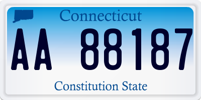 CT license plate AA88187