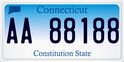 CT license plate AA88188