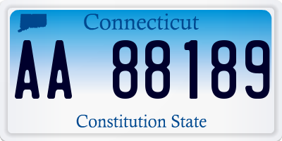 CT license plate AA88189