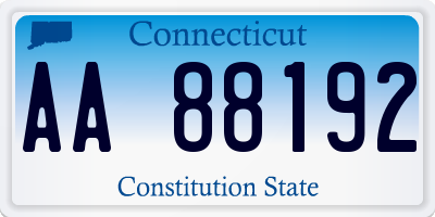 CT license plate AA88192