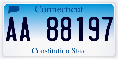 CT license plate AA88197