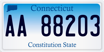 CT license plate AA88203