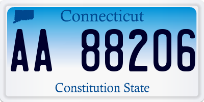 CT license plate AA88206