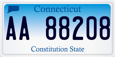 CT license plate AA88208