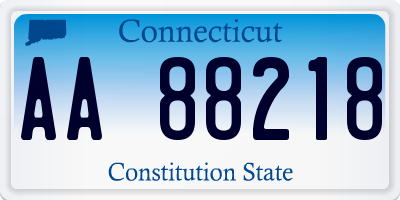 CT license plate AA88218