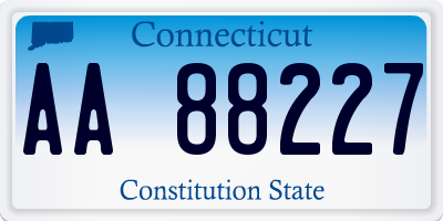 CT license plate AA88227