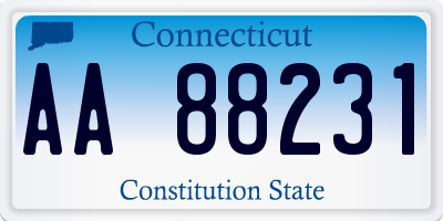 CT license plate AA88231