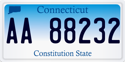 CT license plate AA88232