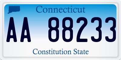 CT license plate AA88233