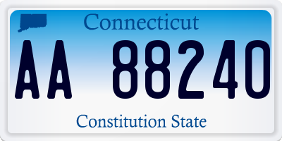 CT license plate AA88240