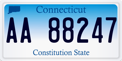 CT license plate AA88247