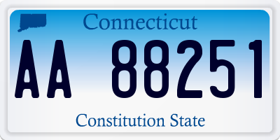 CT license plate AA88251