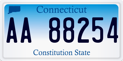 CT license plate AA88254