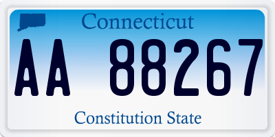 CT license plate AA88267