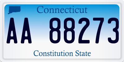 CT license plate AA88273