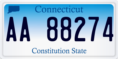 CT license plate AA88274