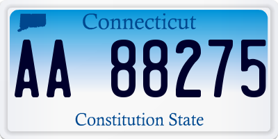 CT license plate AA88275