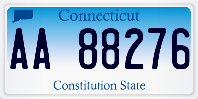 CT license plate AA88276