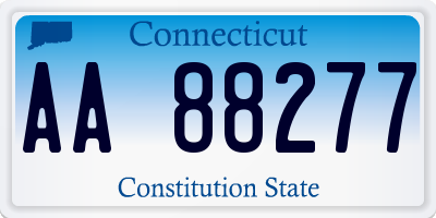 CT license plate AA88277